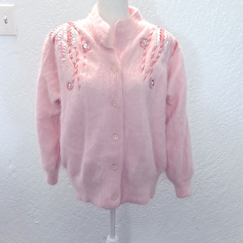 Vintage Young pink pearls Embroidered Pink